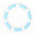 CLAY BEAD BRACELET-BLUE HAWAII STRIPED - It's Beadiful By MistyMae