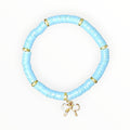 CLAY BEAD BRACELET-BLUE HAWAII WITH BOW - It's Beadiful By MistyMae
