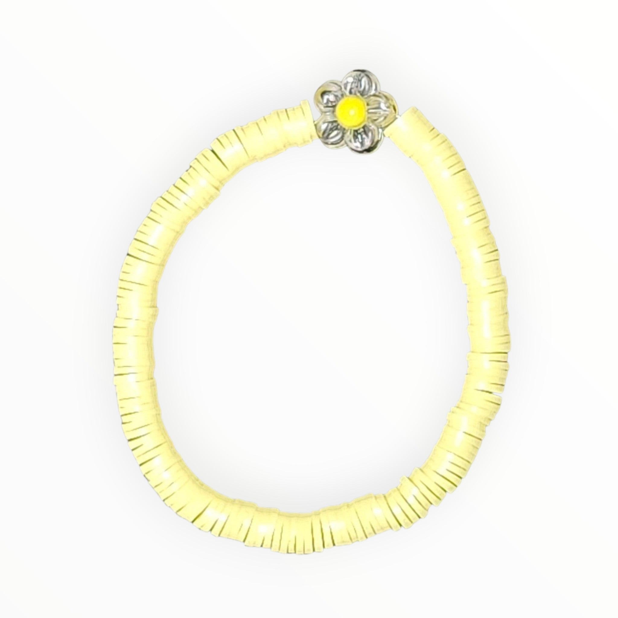 CLAY BEAD BRACELET-DAFFODIL WITH FLOWER - It's Beadiful By MistyMae