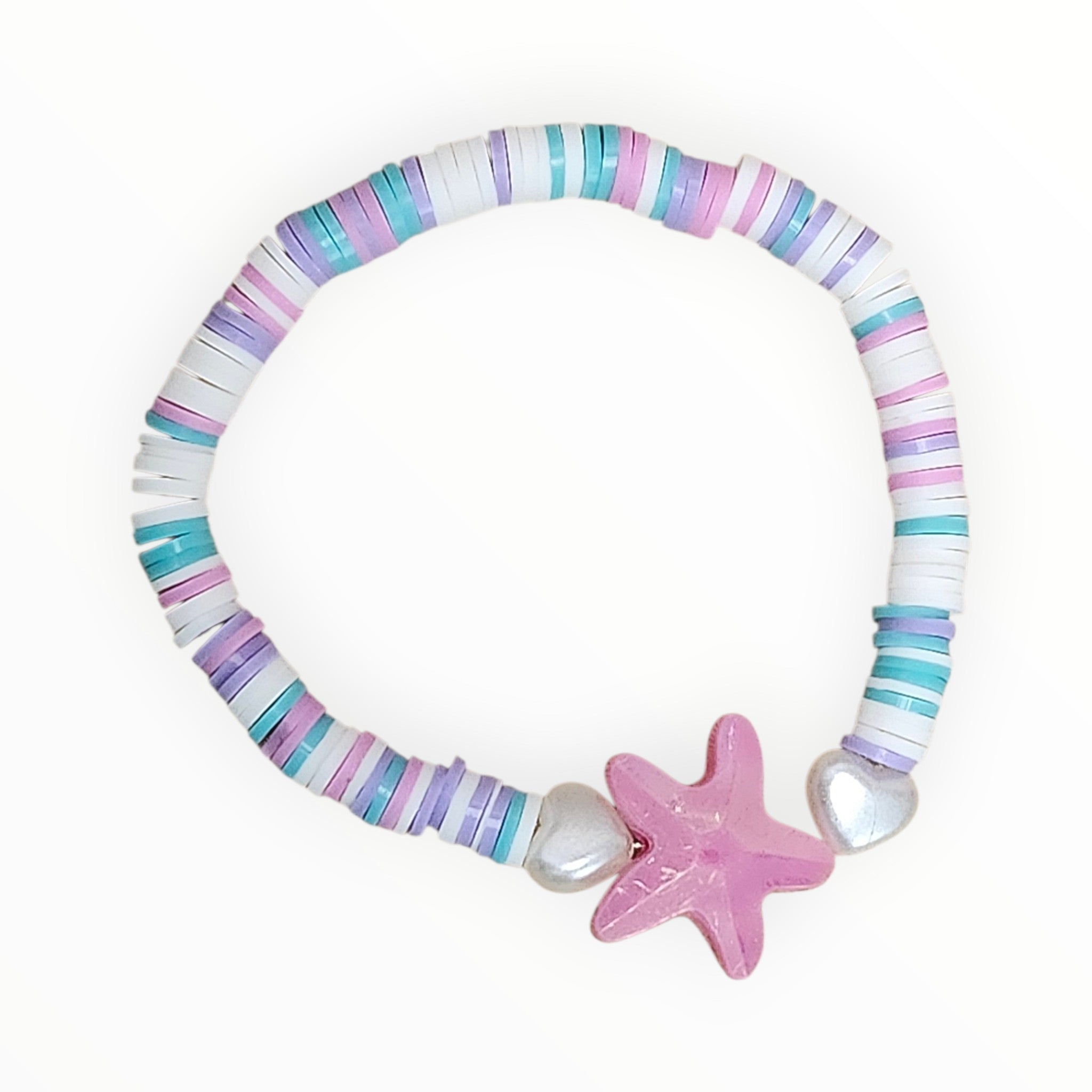 Clay Bead Bracelet Mermaid-Pink - It's Beadiful By MistyMae