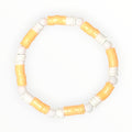 CLAY BEAD BRACELET-ORANGE SORBET STRIPED - It's Beadiful By MistyMae