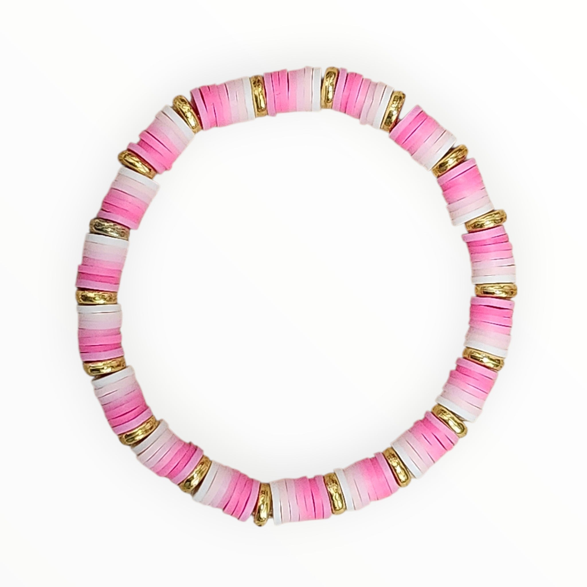 Clay Bead Bracelet Pink Ombre - It's Beadiful By MistyMae