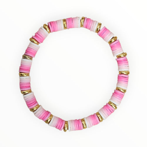 Clay Bead Bracelet Pink Ombre - It's Beadiful By MistyMae