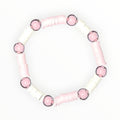 CLAY BEAD BRACELET- PINK PEONY AND WHITE WITH PINK GLASS BEADS - It's Beadiful By MistyMae