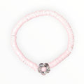 CLAY BEAD BRACELET-PINK PEONY- WITH FLOWER - It's Beadiful By MistyMae