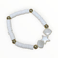Clay Bead Bracelet Seashells White - It's Beadiful By MistyMae