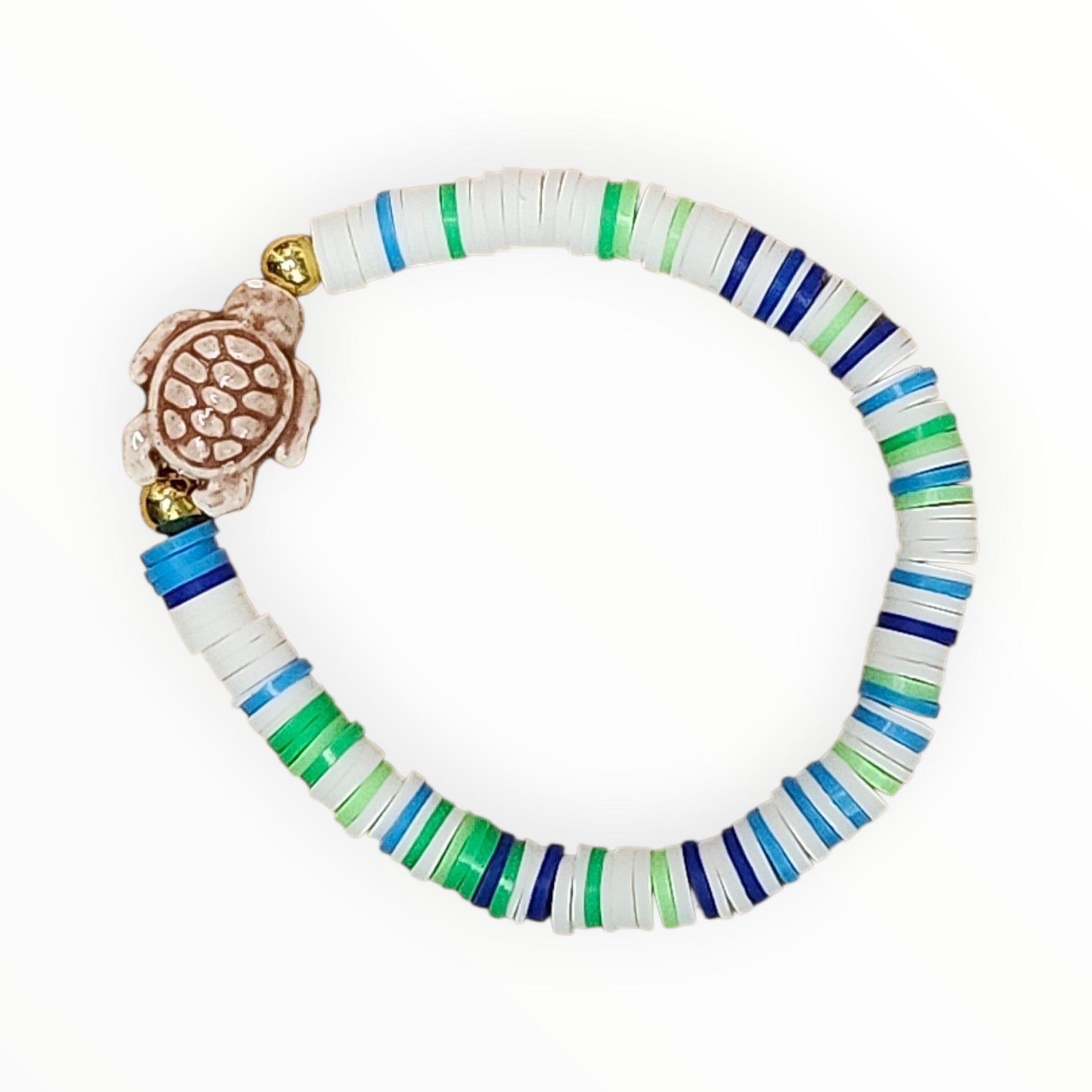 Clay Bead Bracelet Tan Turtle - It's Beadiful By MistyMae