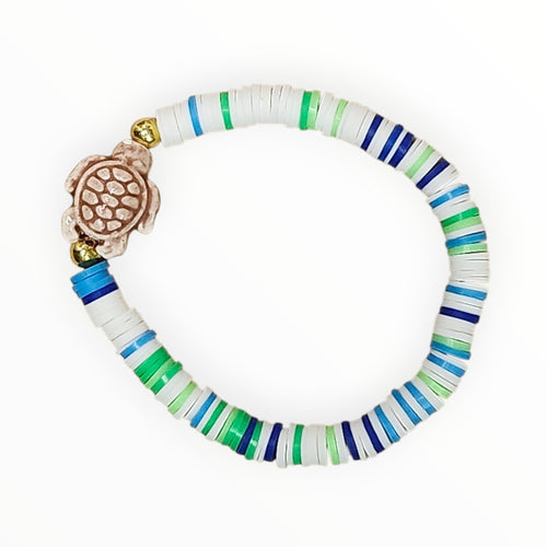 Clay Bead Bracelet Tan Turtle - It's Beadiful By MistyMae