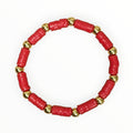 Clay Beaded Bracelet Red - It's Beadiful By MistyMae