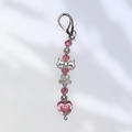 Heartfelt Charm Keychain with Pearly Pink Bow - It's Beadiful By MistyMae