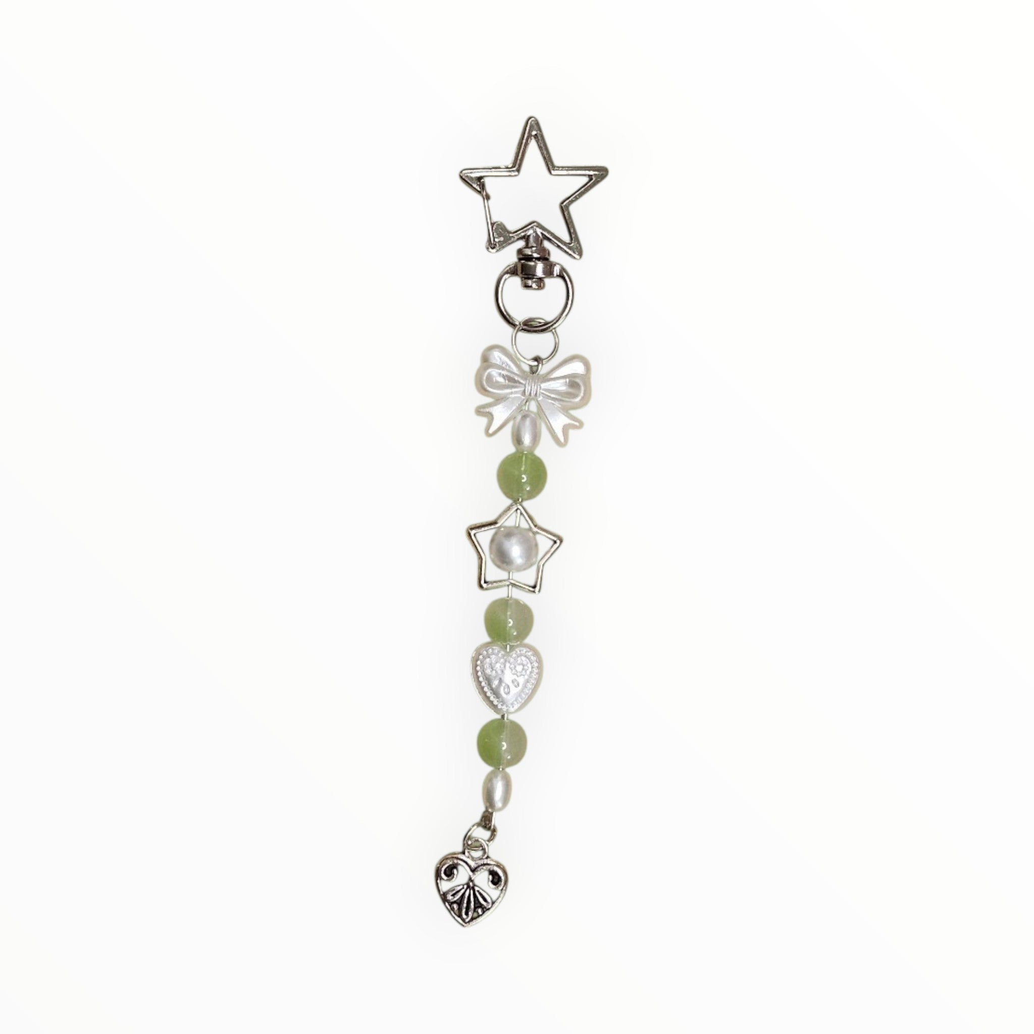 Keychain Green Stars - It's Beadiful By MistyMae