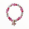 Muliple Shades of Pink Glass Beads, With a Sweet Pink Enamel Bow Charm - BOW - TIFUL - It's Beadiful By MistyMae