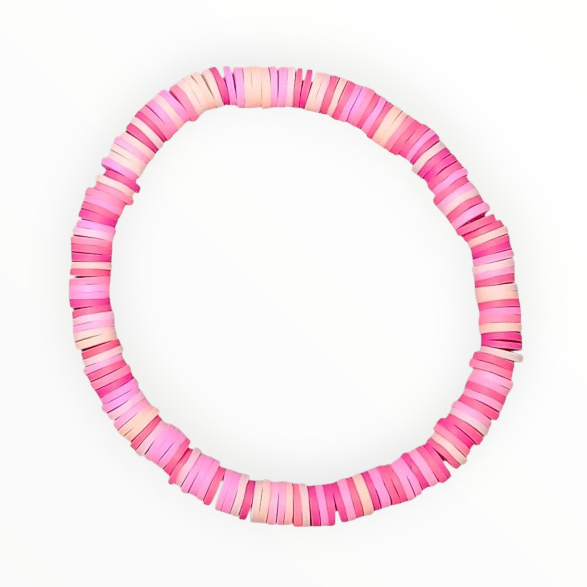 Multicolored Polymer Clay Bead Bracelet. CARNATION - It's Beadiful By MistyMae