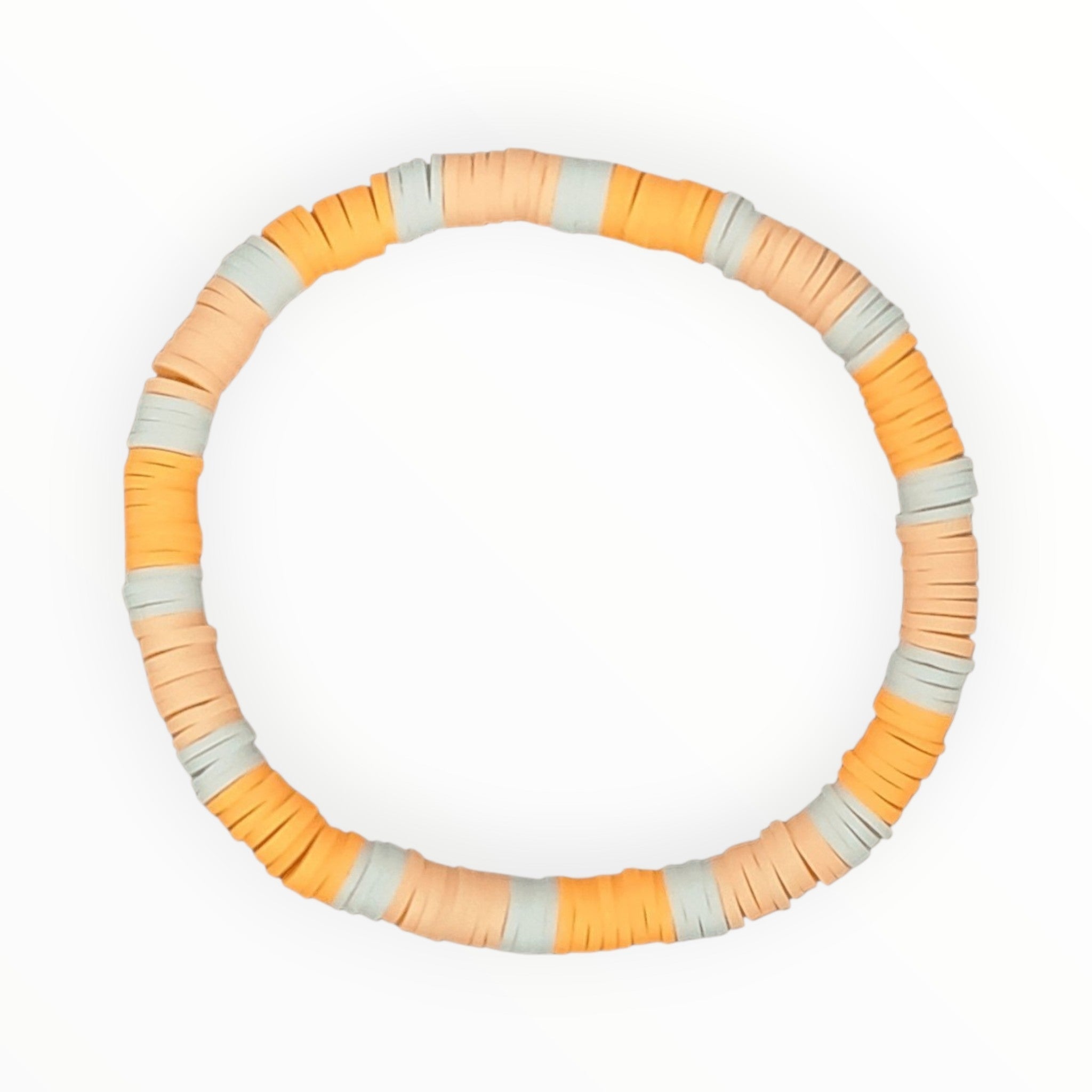 Multicolored Polymer Clay Bead Bracelet. ORANGE CREAMSICLE - It's Beadiful By MistyMae