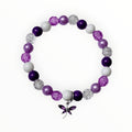 Multiple Shades of Purple Glass Beads with a Purple Dragonfly Charm. DRAGONFLY DELIGHT - It's Beadiful By MistyMae