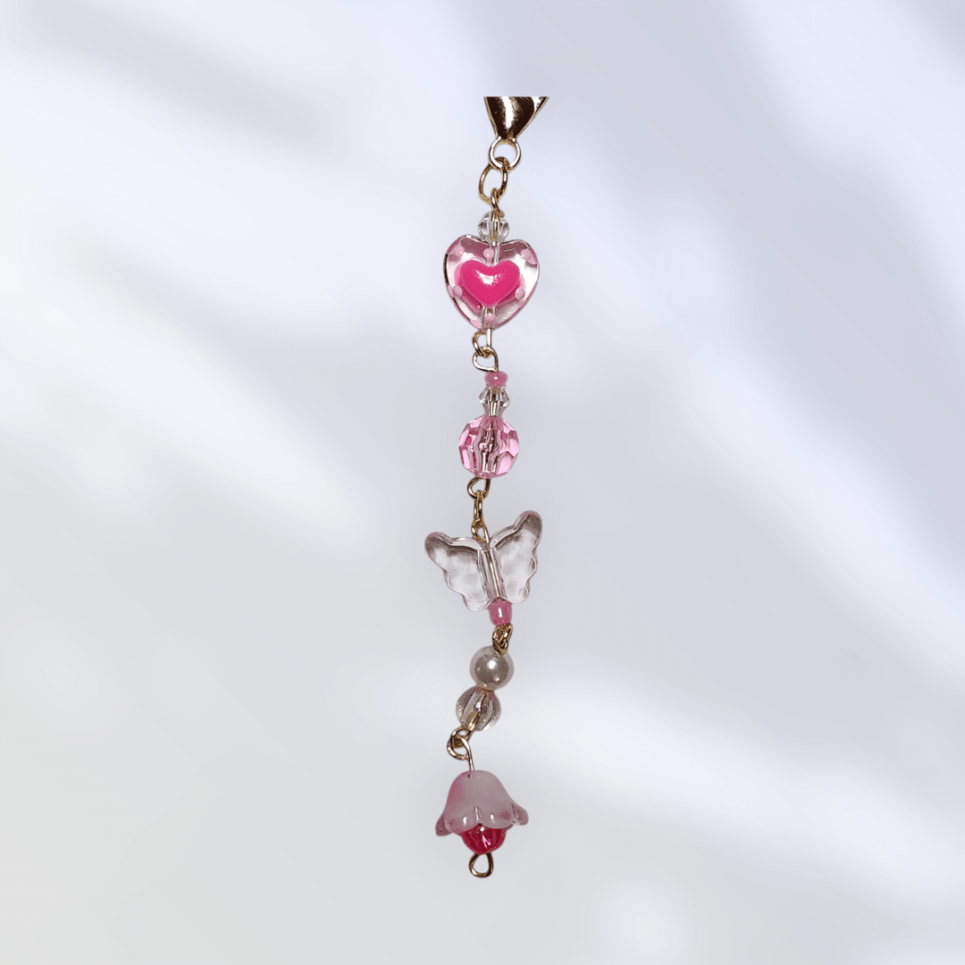 PINKLY EVER AFTER: Feminine Pink Beads Keychain - Unlock Your Style with a Playful Touch! - It's Beadiful By MistyMae