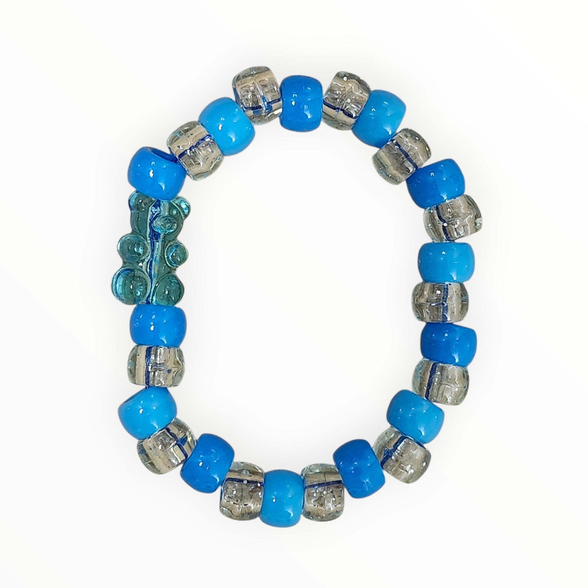 PONY BEAD BRACELET-BLUE GUMMY BEAR - It's Beadiful By MistyMae