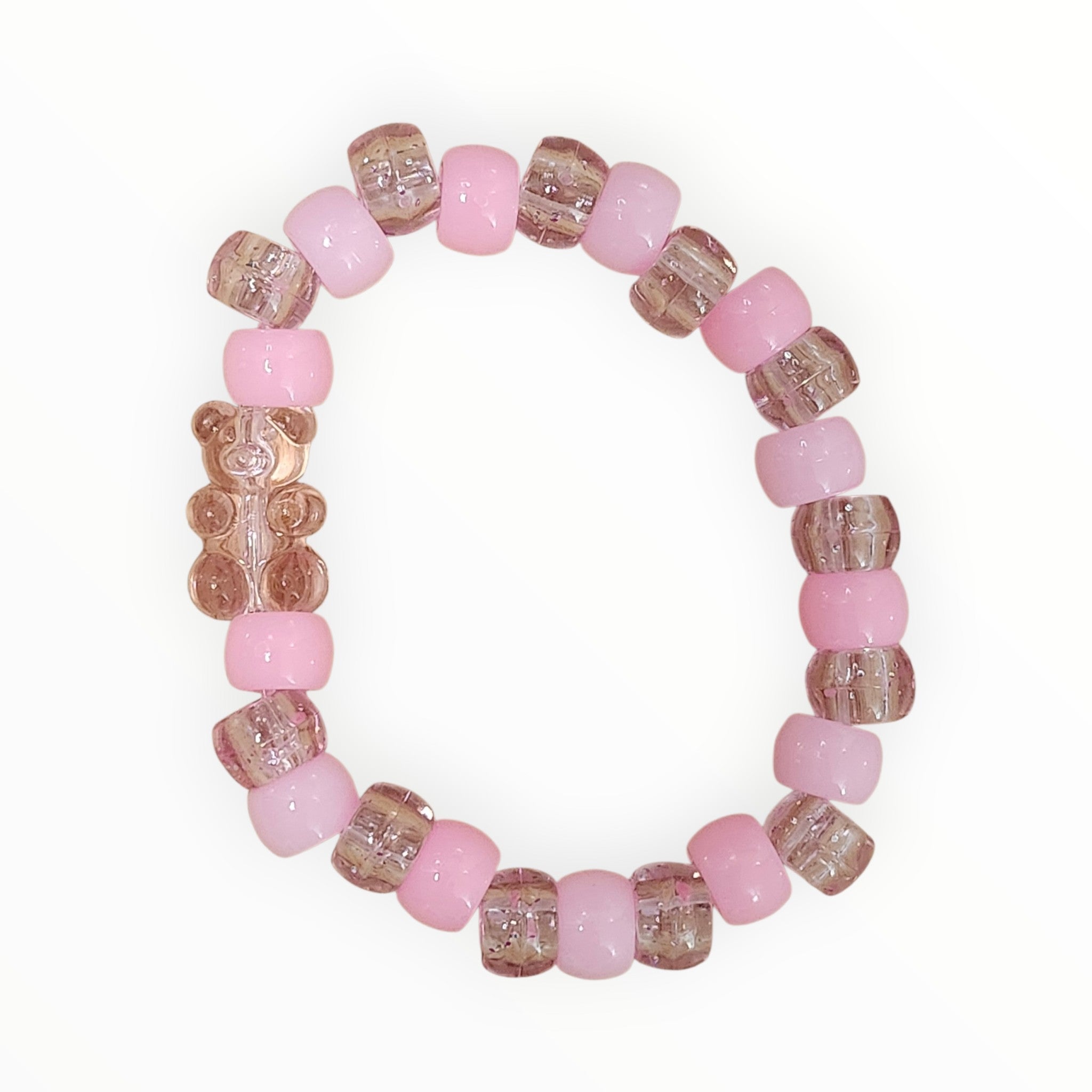 PONY BEAD BRACELET-PINK GUMMY BEAR - It's Beadiful By MistyMae