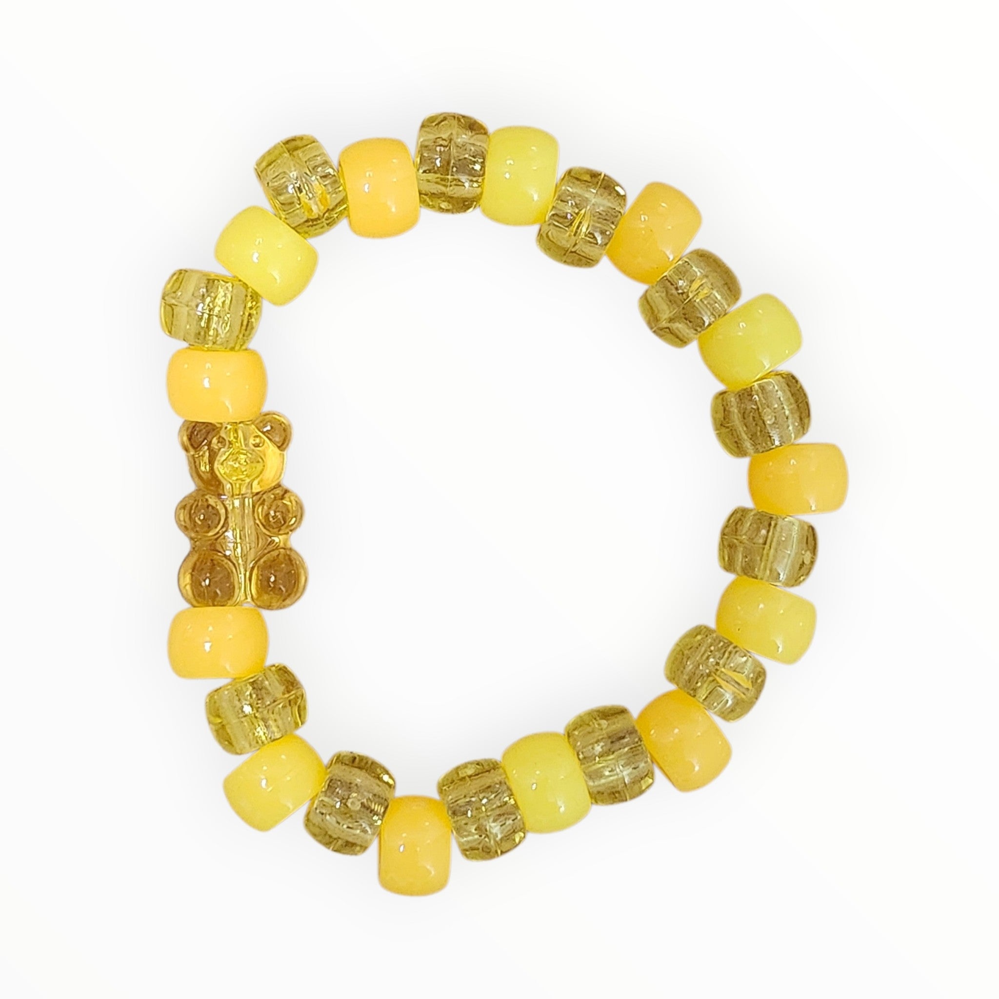 PONY BEAD BRACELET- YELLOW GUMMY BEAR - It's Beadiful By MistyMae