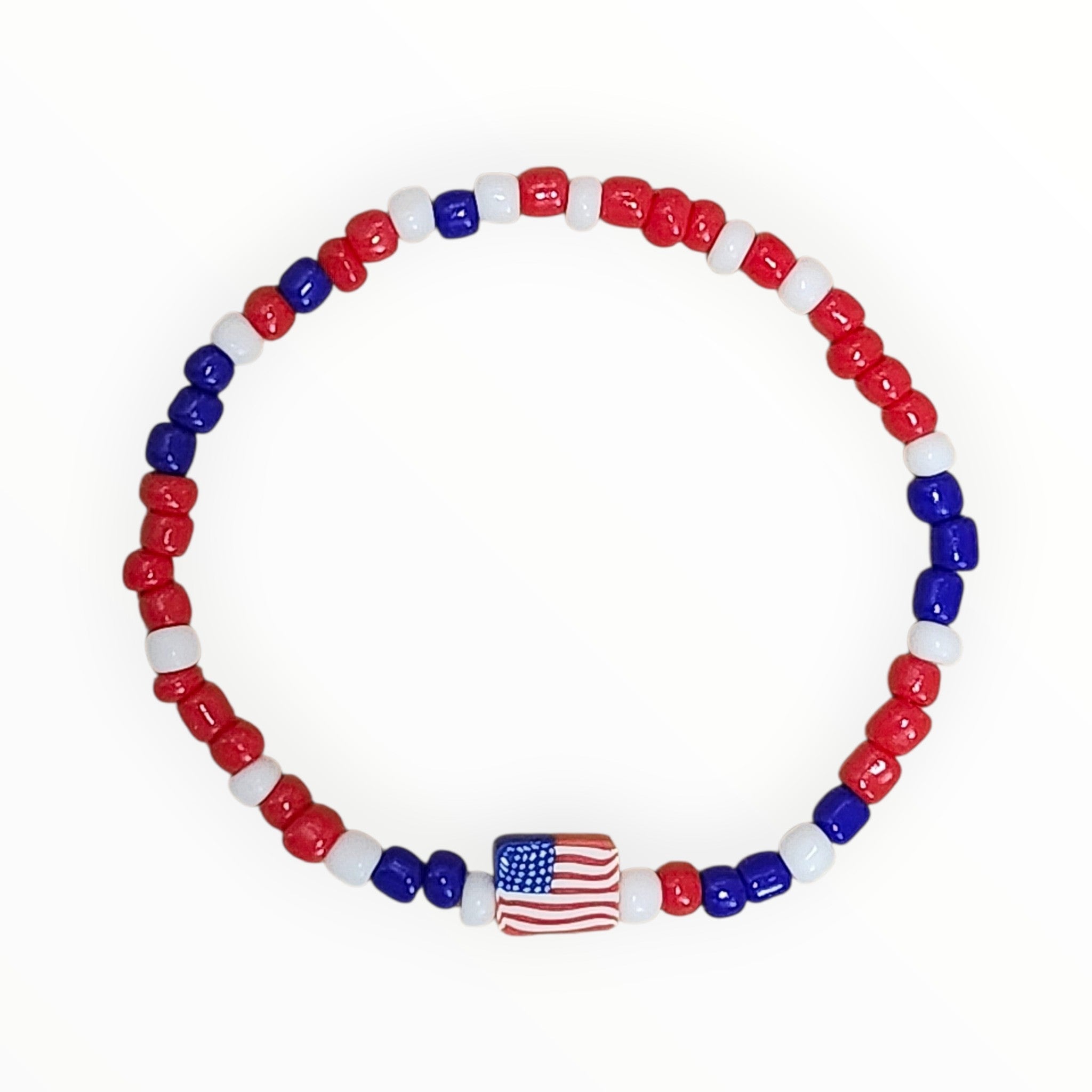Seed Bead Bracelet Flag - It's Beadiful By MistyMae